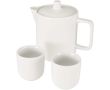 Theepot met twee keramische kopjes voor theeservice 600ml kleur wit