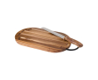 Elegante snijplank van acaciahout met broodmes kleur hout