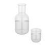 Glazen karaf met bijpassend mat glas, perfect voor water kleur doorzichtig