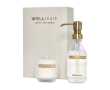 Set met glazen dispenser en geurkaars WELLmark 250ml kleur wit