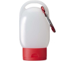 Draagbare handgel met karabijnhaak en citrusgeur 30ml kleur rood