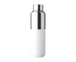 RVS gerecyclede drinkfles 600ml met zilverkleurige dop kleur wit