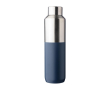 RVS gerecyclede drinkfles 600ml met zilverkleurige dop kleur blauw