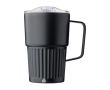 Take-away mok met handvat van gerecycled RVS 450ml kleur zwart