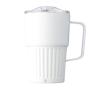 Take-away mok met handvat van gerecycled RVS 450ml kleur wit