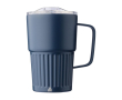 Take-away mok met handvat van gerecycled RVS 450ml kleur blauw