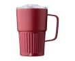 Take-away mok met handvat van gerecycled RVS 450ml kleur bordeaux