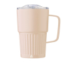 Take-away mok met handvat van gerecycled RVS 450ml kleur beige
