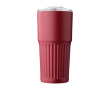 Thermosbeker van gerecycled RVS 500ml met schuifdeksel kleur bordeaux