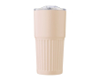 Thermosbeker van gerecycled RVS 500ml met schuifdeksel kleur beige