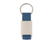 Sleutelhanger van zink met denim detail, personaliseerbaar kleur blauw