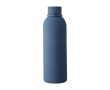 Drinkfles van gerecycled RVS met rubberen coating 500ml kleur blauw