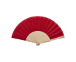 Handgemaakte waaier van hout en polyester, volledig glad kleur rood