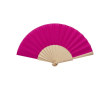 Handgemaakte waaier van hout en polyester, volledig glad kleur roze