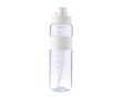 Plastic drinkfles met dubbele sluiting in de dop 900ml kleur wit