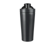Shaker van gerecycled roestvrij staal met metalen mengbal 750ml kleur zwart