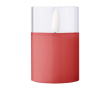 Decoratieve LED-kaars met realistisch vlameffect in glas kleur rood