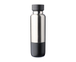 RVS drinkfles met polsriem en beker in de bodem 500ml kleur zwart