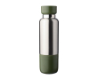 RVS drinkfles met polsriem en beker in de bodem 500ml kleur groen