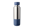 RVS drinkfles met polsriem en beker in de bodem 500ml kleur blauw