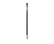 Blauwe inkt balpen van gerecycled aluminium met rubberen afwerking kleur grijs
