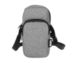 Telefoonhoes van gerecycled polyester met verstelbare bandjes kleur gemarmerd grijs