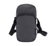 Telefoonhoes van gerecycled polyester met verstelbare bandjes kleur donkergrijs