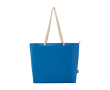 Strandtas van gerecycled polyester met koordhandvatten 23L kleur koningsblauw