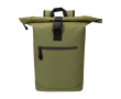 Waterdichte rolltop rugzak van kunstleer voor laptop 15\" kleur donkergroen