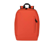 Antidiefstalrugzak van synthetisch leer 18L laptop 15\" kleur donker oranje