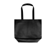 Waterdichte totebag van gerecycled plastic met brede bodem 30L kleur zwart