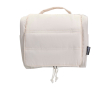 Toilettas van gerecycled polyester met gewatteerde ophanghaak 8L kleur zand