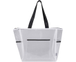 Transparante totebag van gerecycled gaas met ritssluiting 23L kleur wit