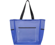 Transparante totebag van gerecycled gaas met ritssluiting 23L kleur koningsblauw