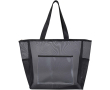 Transparante totebag van gerecycled gaas met ritssluiting 23L kleur zwart
