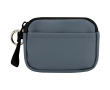 Portemonnee van gerecycled kunstleer met ring en ritssluiting kleur bondi blauw