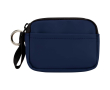 Portemonnee van gerecycled kunstleer met ring en ritssluiting kleur marineblauw
