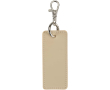 Rechthoekige sleutelhanger van gerecycled kunstleer met ring kleur bruin
