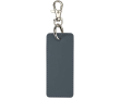Rechthoekige sleutelhanger van gerecycled kunstleer met ring kleur bondi blauw