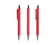 Ergonomische pen met driehoekige body en soft-touch afwerking kleur donkerrood
