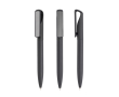 Pen met soft-touch afwerking en metalen clip met spiegel-effect kleur zwart