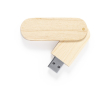 Houten USB-stick in draaibaar formaat met beschermhoes kleur hout