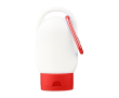 Zonnelotion met karabijnhaak en gekleurde dop SPF30 30 ml kleur rood