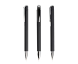 Aluminium pen met drukmechanisme en zilverkleurige details kleur zwart