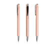 Aluminium pen met drukmechanisme en zilverkleurige details kleur rose gold
