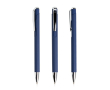 Aluminium pen met drukmechanisme en zilverkleurige details kleur marineblauw
