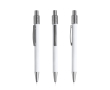 Aluminium balpen met rubberen afwerking, spinner en blauwe inkt kleur wit