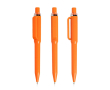 Pen van gerecycled ABS met drukmechanisme, blauwe inkt kleur oranje