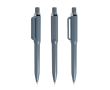 Pen van gerecycled ABS met drukmechanisme, blauwe inkt kleur donkergrijs