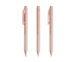 Eco-pen met siliconen grip en ribbels, zwart kleur lichtroze